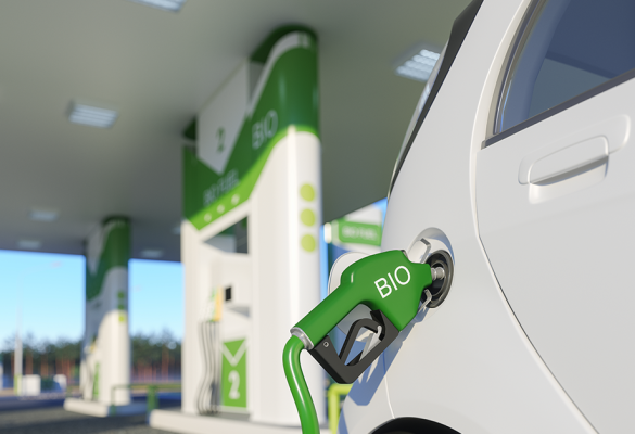 Biofuel Refueling The Car On The Filling Station For Eco Friendly Transport