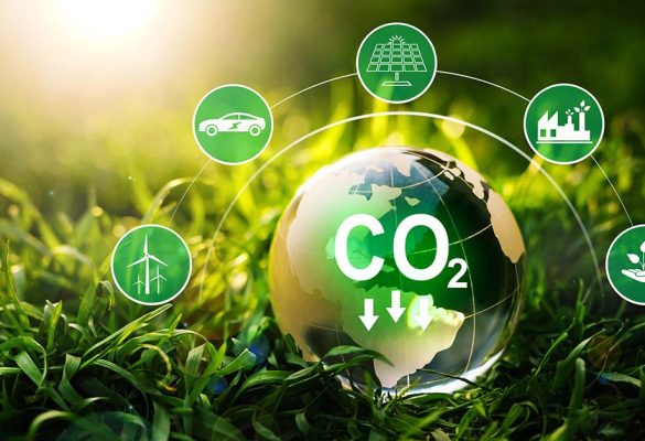 Sustainable development and green business based on renewable energy. Reduce CO2 emission concept. Renewable energy-based green businesses can limit climate change and global warming