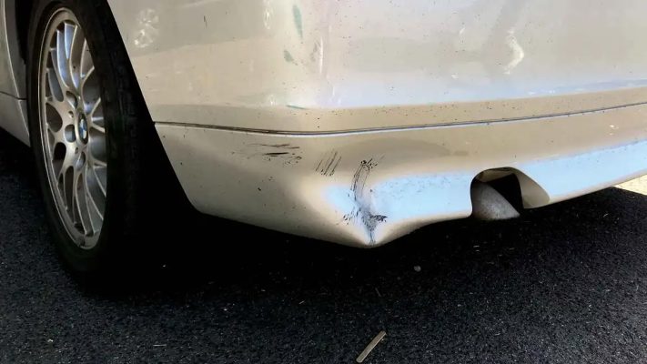 Damaged car bumber